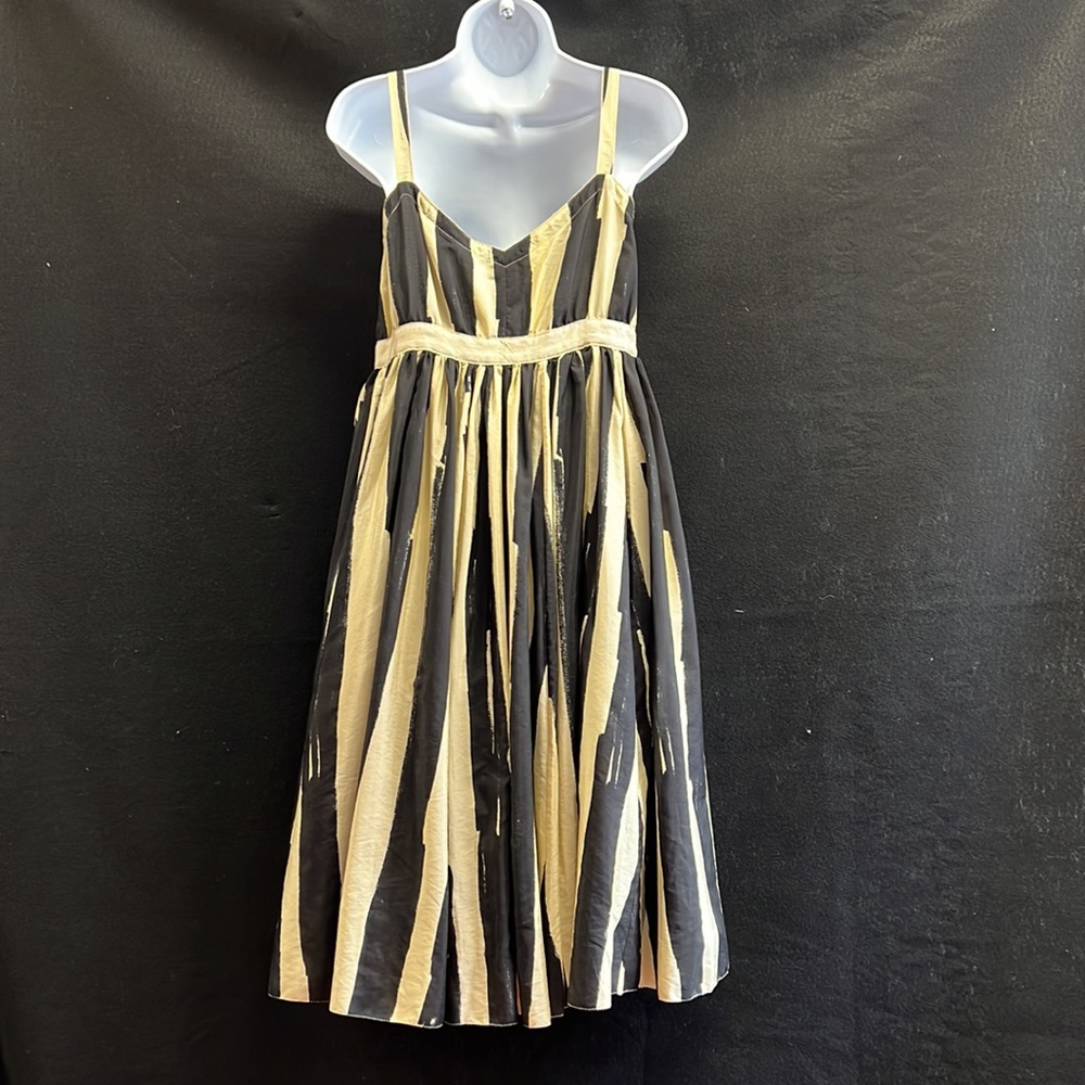 Spaghetti Strap V-neckline Black and Cream Striped Twenty8Twelve Dress Size 8 - Picture 4 of 13